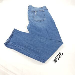 7 For All Mankind Casual Button Fly Medium Wash Jeans Womens Size 30 Blue